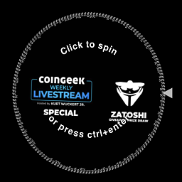 Click to spin or press Ctrl+Enter. CoinGeek Weekly Livestream Special. Hosted by Kurt Wuckert Jr. Zatoshi Giveaway Prize Draw.